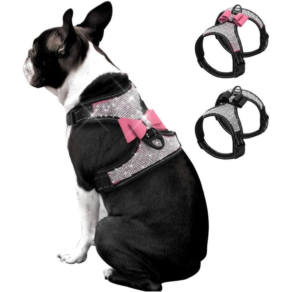 NEW Sparkling Bling Swarovski Crystal Rhinestone Pet Dog Fleece Harness … - Picture 2 of 13